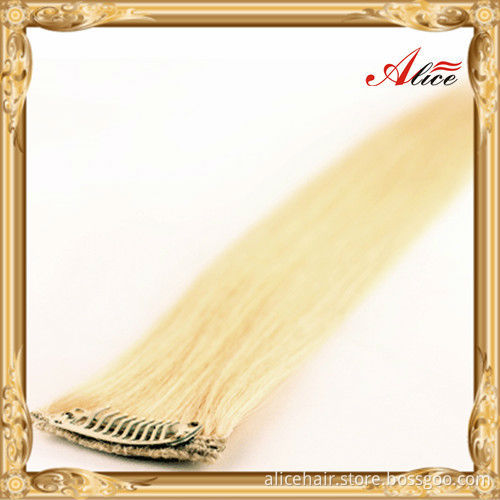Top quality blonde clip hair extension